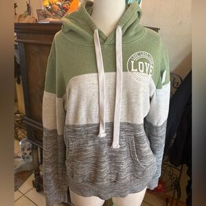 Reflex Green and Gray Colorblock Hoodie Size L